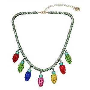 Betsey Johnson Retro Christmas Bling StringLights Statement Necklace NWT